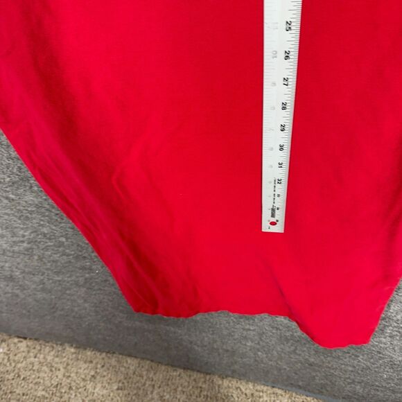 Tommy Hilfiger Dress Women L Large Red Maxi Long Collared Short Sleeve Zipper - Picture 6 of 7